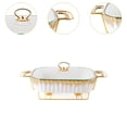 thumbnail image 6 of yotijay Buffet Dish Tray Casserole Tray Clear Lid Easy to Clean Rectangular Chafing Dish white, 6 of 9