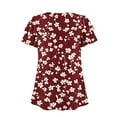 thumbnail image 3 of Paiyanr Women Tunic Tops Casual V-Neck Short Sleeve Shirts Floral Blouses Loose Summer Tops, 3 of 7