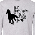 thumbnail image 4 of Inktastic Live Like Someone Left the Gate Open Horse Silhouette Long Sleeve Youth T-Shirt, 4 of 5