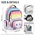 thumbnail image 5 of FUIALDOLG Cat on Cloud with Paw Prints School Bag with Smooth Zippers, Multi-Pocket Soft Padded Back 17 Inch Kids School Backpack for Elementary Back to School, 5 of 9