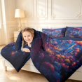 thumbnail image 3 of Homewish Cute Fungus Plants Queen Comforter Set,Watercolor Botanical Mushrooms Comforter Sets Queen,Blue Orange,Navy Blue Reversible,3-Piece,1 Comforter and 2 Pillowcases, 3 of 7