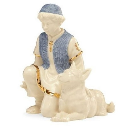Lenox First Blessings Shepherd Boy with Sheep Dog Porcelain Nativity Figurine