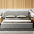 thumbnail image 2 of Omax Decor Chloe Upholstered Platform King Bed in Gray Boucle Fabric, 2 of 10