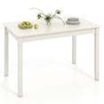 thumbnail image 1 of Gymax 48'' Wooden Dining Table for 4 People w/ Rubber Wood Legs Rectangular Table White, 1 of 10