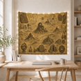 thumbnail image 5 of Megalithic Ruins and Artifacts Map in Sepia, Mysterious Vintage for History Lovers, Archaeological Decor, Housewarming Gift Tapestry Wall Hanging for Living Room and Bedroom, 5 of 7