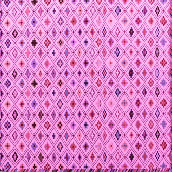 Ahgly Company Indoor Square Abstract Pink Modern Area Rugs, 5' Square