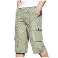 thumbnail image 2 of Xysaqa Men's Casual Big & Tall Cargo Shorts Below Knee Relaxed Fitted Multi-Pocket Pants Straight Leg Work Outdoor 3/4 Long Shorts 3X 4X 5X 6X Summer Savings, 2 of 8