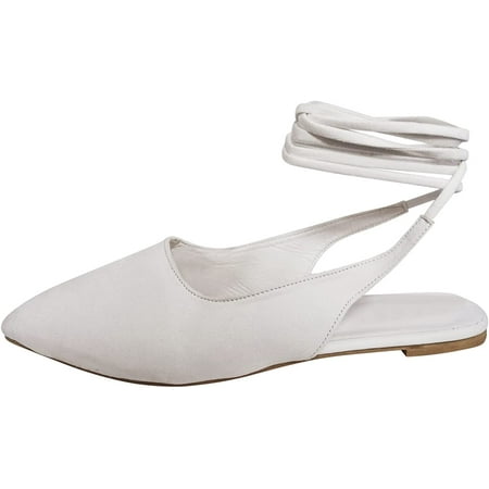 Women s Ankle Strap Flats Point Toe Pump Shoes Low Block Heel Summer Sandals