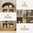 thumbnail image 4 of 72" Arched Cabinet Pantry, Farmhouse Storage Hutch with Doors, 5-Tier Bookcase for Dining Room, 4 of 9