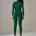 thumbnail image 5 of RYRJJ Seamless Workout Outfits for Women 2 Piece Ribbed Long Sleeve Crop Top and Butt Lifting High Waist Leggings Matching Yoga Sets Sweatsuits(Army Green,M), 5 of 7