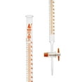 thumbnail image 2 of Lab Burette, 100mL - Class A - 0.2mL Amber Graduations - PTFE Stopcock - Borosilicate Glass Buret - Eisco Labs, 2 of 3