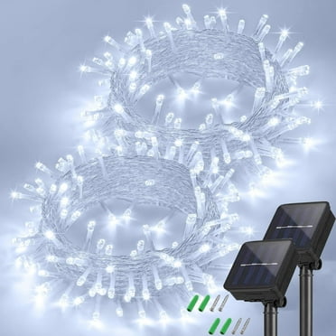 WOTIME Solar String Lights Waterproof for Outdoor , Total 200 LED 79FT Clear Wire Fairy Tree Lights with 8 Lighting Modes for Garden Xmas Balcony Wedding, White