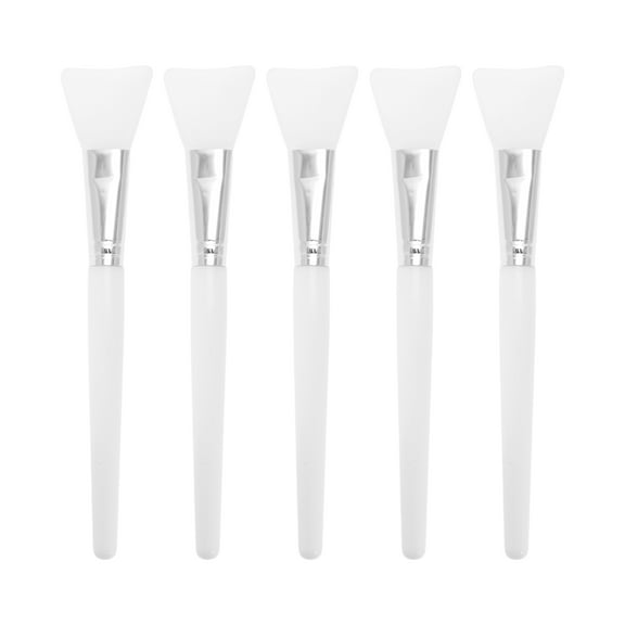 Unique Bargains 5 Pcs Smooth Facial Mask Brush Flat Head White