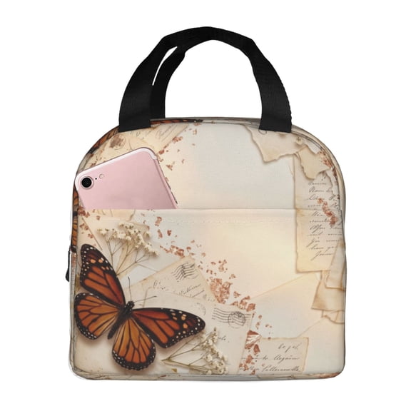 Butterfly Lunch Bag For Woman Man, Insulated Lunch Tote Lunch Box Container For Work Picnic Or Travel, Beach, Camping, Lunch Boxes, Bento Boxes