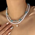 thumbnail image 4 of Multilayer Rice Bead Jewelry Ocean Theme Charm Lightweight Beachwear Necklace, 4 of 9