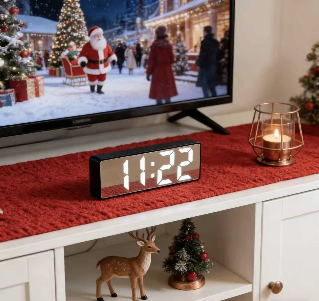 YYX Ornament Digital Alarm Clock - 6.29 Inch RGB LED Display, with Auto DST, Snooze, Calendar, Volume & Brightness Adjustment, Ideal Gift for Kids' Bedrooms