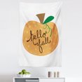 thumbnail image 1 of Hello Fall Tapestry, Abstract Hand Drawn Colorful Pumpkin Motif and Related Calligraphy, Fabric Wall Hanging Decor for Bedroom Living Room Dorm, 5 Sizes, White Umber and Apricot, by Ambesonne, 1 of 1