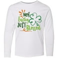 thumbnail image 3 of Inktastic St. Patrick's Day Not Lucky Just Blessed with Clover Long Sleeve Youth T-Shirt, 3 of 5