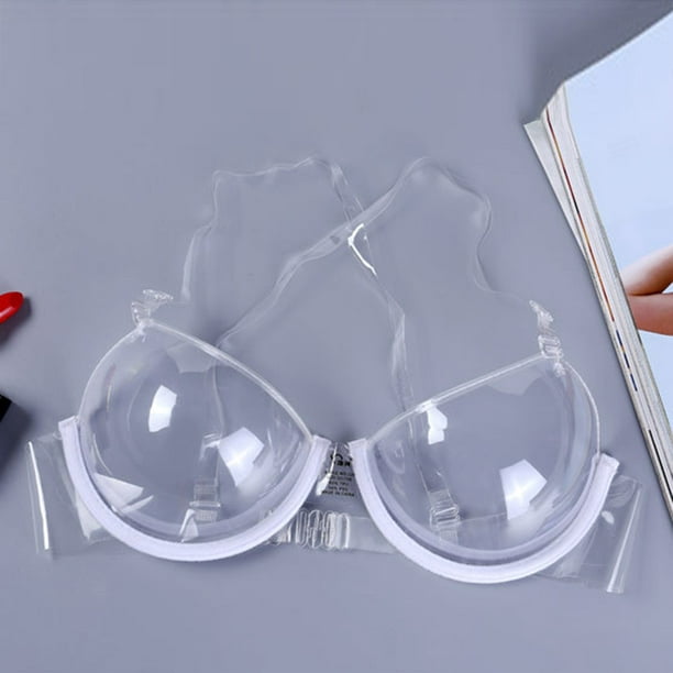 Invisible Transparent Ultra-fine Shoulder Strap Plastic Bra Disposable  Underwear Bra (42) 