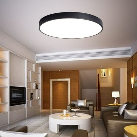 

1pc LED Ceiling Lamp Super-thin Balcony Corridor Round Lamp Light Household Simple Ceiling Light (White Light 26cm 16W Black)