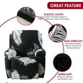 thumbnail image 3 of Dznils Funda para Sillón Reclinable Estampada Funda Elástica para Sofá Reclinable de Poliéster, Hojas Negras, 3 of 10