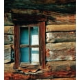 thumbnail image 3 of Scenery Duvet Cover Set, Single Window White Drape on a Wooden Background Lumberjack House Photo, Decorative 2 Piece Bedding Set with 1 Pillow Shams, Twin Size, Brown and Blue, by Ambesonne, 3 of 3