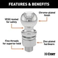 thumbnail image 2 of Curt Manufacturing 40021 Boule de Remorque en Acier Inoxydable, Argent - Chrome, 2 of 2