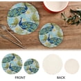 thumbnail image 4 of SKYSONIC Beautiful Peacocks Blue Trivet Round Hot Pads, Set of 2 Palm Leaves Pot Holder Heat Resistant Trivets Cotton Thread Weave Mats for Kitchen Counter Hot Dishes Pot Teapot Table Decor, 4 of 7