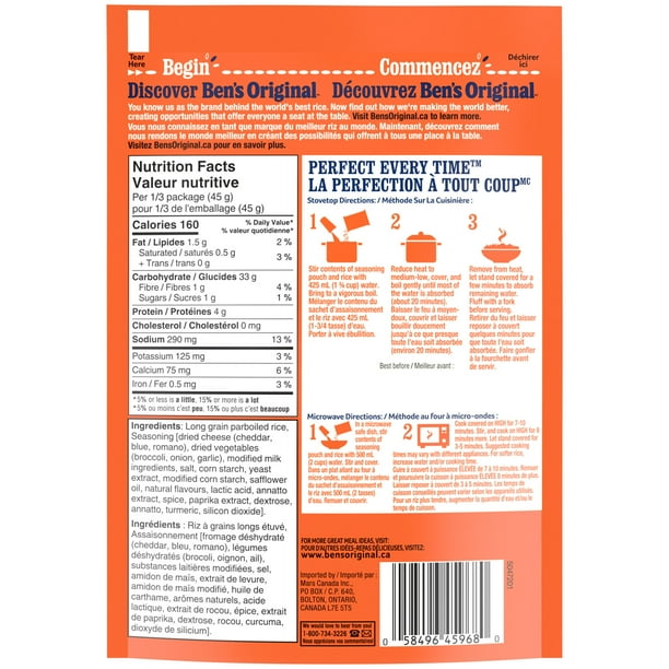 BEN'S ORIGINAL FAST & FANCY Broccoli & Cheddar Flavour Rice