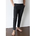 thumbnail image 3 of GINGTTO Linen Pants Men Slim Fit Elastic Waistband Lightweight Summer Beach Fashion Casual Pant, 3 of 13