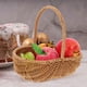 thumbnail image 2 of Imitation Rattan Fruits Basket Vegetable Basket Picnic Basket Storage Basket, 2 of 4