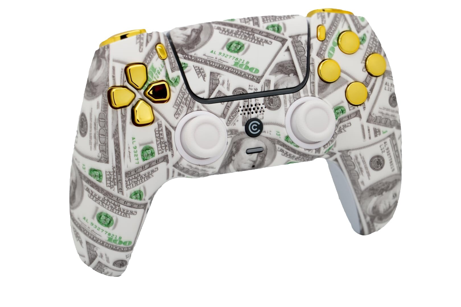 Custom Wireless Controller Compatible with PS5 - Multiple Designs Available (Money & Gold Inserts)