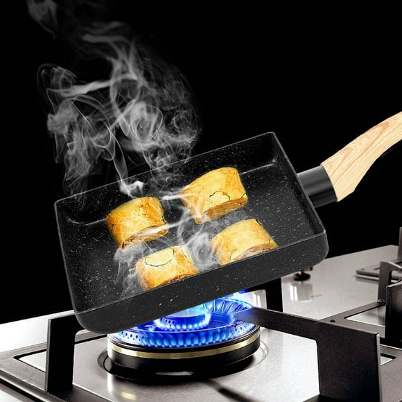 Frying Pan Tamagoyaki Omelette Black Non-Stick Pan Fry Egg Pan Pancake Kitchen Pot Only Use for Gas Cooker-Black
