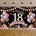 thumbnail image 5 of Pink Theme Happy 18th Banner Gold Sparkle 18th Birthday Display Balloon Decor Gift Box Design Birthday Backdrop for 18th Birthday Party Adult Celebration Sweet 18 Event, 5 of 8