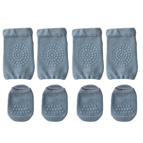 2 Pairs Anti-Slip Baby Socks Set Unisex and Baby Crawling Anti-Slip Knee Pads