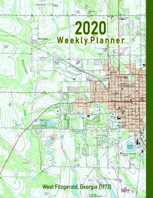 2020 Weekly Planner West Fitzgerald, (1973) Vintage Topo Map