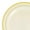 Ivory with Gold Rim, variant on Smarty 7.5" White with Silver Edge Rim Plastic Salad Plates 120ct