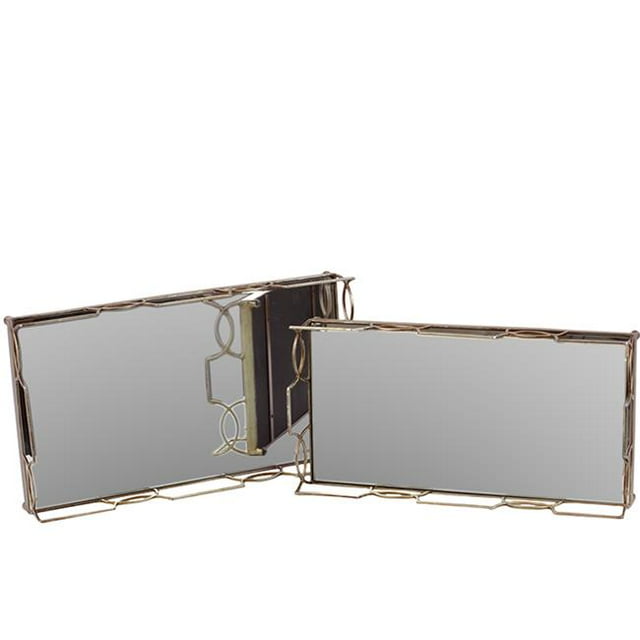 Urban Trend Collection 36033 Plateau en Métal avec Base en Verre Ensemble de Deux