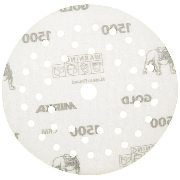 Mirka Gold Film Multifit 5'' Sandpaper Grit 1500 Hook and Loop, 50 Pack 5 inch