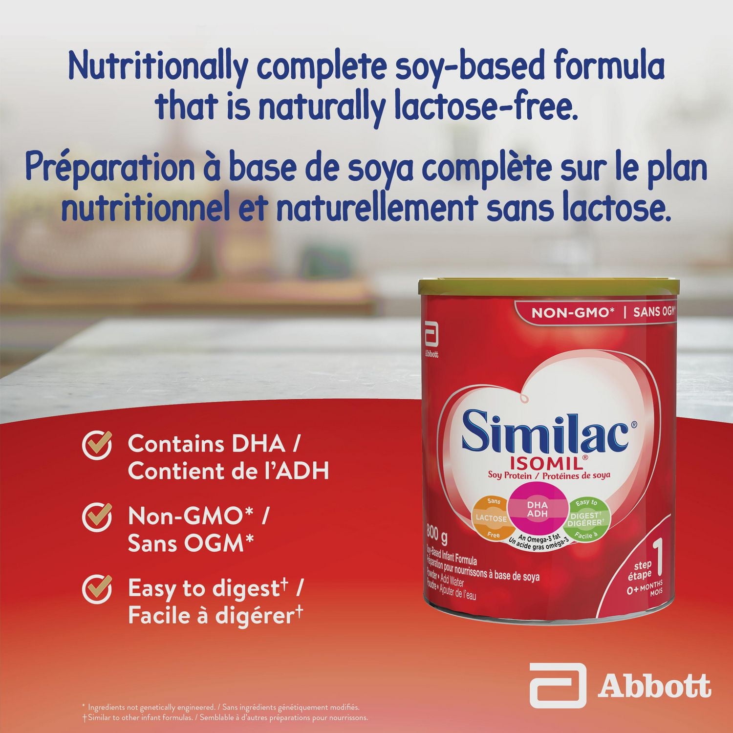 Similac Isomil Step 1, Non-GMO Soy-Based Baby Formula, Lactose