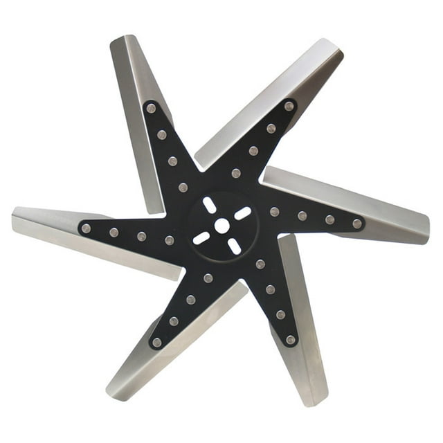 Derale Cooling Fan 19118 Flex Fan; 18-1/4 Inch Diameter x 1-1/8 Inch Depth; 6 Blade; Standard Rotation; Stainless Steel Blade With Black Hub; Up To 8000 RPM; Without Shroud