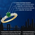 thumbnail image 2 of Gem Stone King 14K Two Tone Gold Green Created Emerald and Lab Grown Diamond Engagement Ring for Women | 1.25 Cttw | Oval 6X4MM | Gemstone May Birthstone | Size 7, 2 of 6