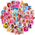 thumbnail image 1 of Paquete de pegatinas Barbie Anime, vinilo impermeable, color rosa, 50 unidades, 1 of 3