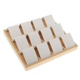 thumbnail image 3 of 12 ranuras para tarjetas de pendientes, tarjetero de exhibición de pendientes de bambú de /cuero sintético Blanco Sharpla Pendientes Bandeja de joyería, 3 of 8