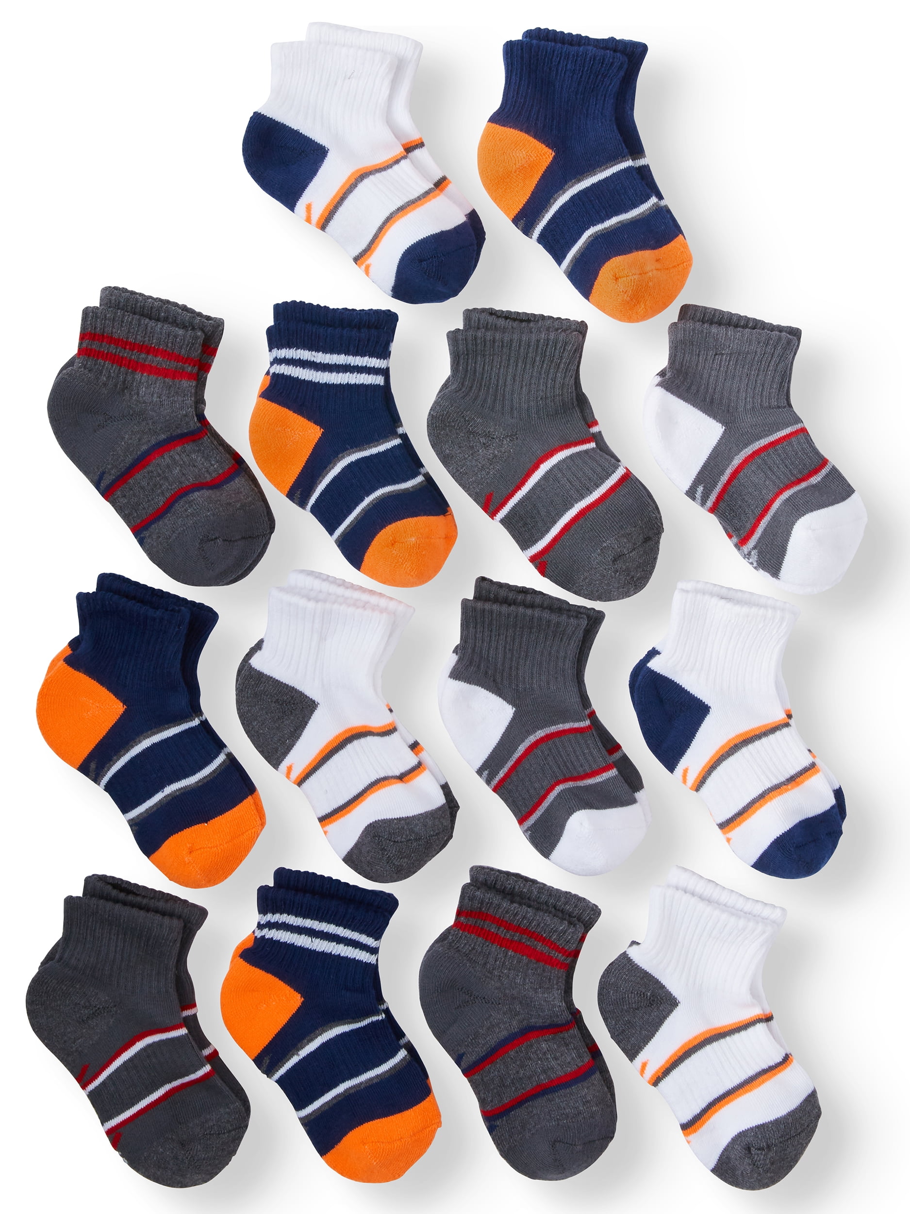 Half Cushion Ankle Socks, 12 + 2 Bonus Pack (Little Boys & Big Boys)