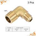 thumbnail image 3 of Unique Bargains Brass Compression Tube Fitting 6mm Tube OD to 3/8PT Male Thread Elbow 3 Pack, 3 of 5