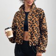 thumbnail image 6 of Tbopshirt Womens Fleece Jackets Coats Clearance,Fleece Cardigans for Women,Casual Trend Leopard Print Short Plush Jacket,Fuzzy Fleece Cardigan Jackets Women, 6 of 6