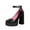 Black, variant on Women's Platform High Block Heel Pumps Square Toe Ankle Strap Heart Buckle Patent Leather Party Prom Dress Shoes