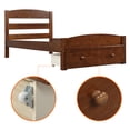 thumbnail image 7 of Hommoo Platform Twin Bed Frame with Storage Drawer and Wood Slat Support No Box Spring Needed, Walnut, 7 of 7