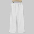 thumbnail image 7 of LIWENLI Men's Wide Leg Sweatpants Fleece Lined Baggy Pants with Open Bottom Drawstring Waist S-2XL (White,L), 7 of 7